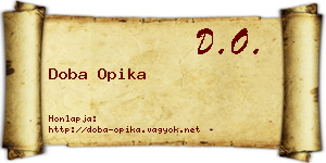 Doba Opika névjegykártya